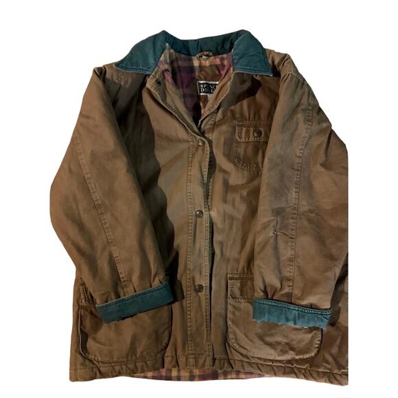 Vintage Spencer Douglas barn chore coat tan canvas with flannel lining size 2xl - Picture 10 of 12